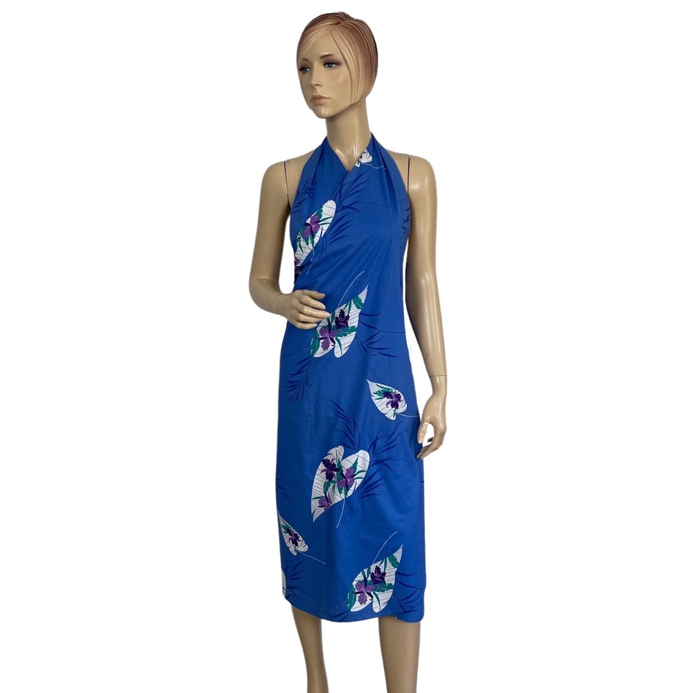 Women's Hawaiian Hilo Hattie Red Floral Print Sarong Wrap Dress
